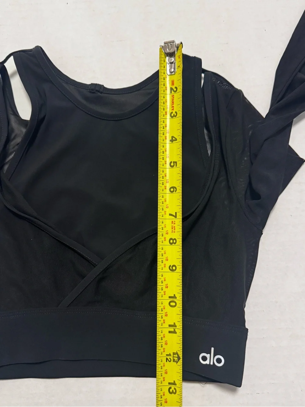 Alo Pivot Layered Look Crop Top Black